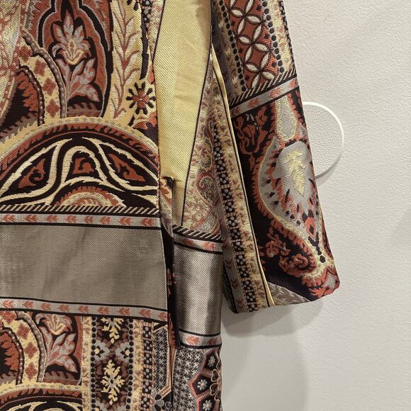 Chico’s Tapestry Dreams Brocade Patchwork Evening Coat Metallic Glam Art-to-Wear - Picture 8 of 15